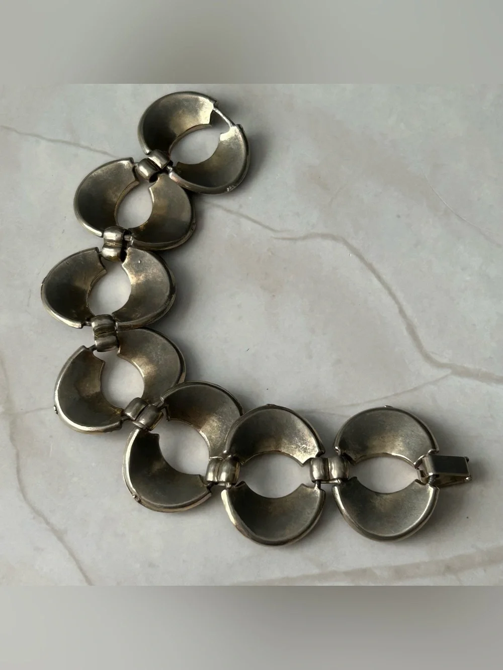 Black Art Deco Link Bracelet